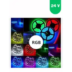 24 Volt 5050 SMD RGB Dış Mekan 60 Ledli 5 Metre Şerit Led