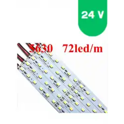 24 Volt 5630 Ledli 3000K Günışığı 72 Ledli Alüminyum Çubuk Bar 1 Metre
