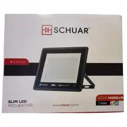 3 Adet Kampanyalı 200 Watt Siyah Slim Kasa 6500K Beyaz Işık IP65 Led Projektör