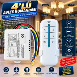 4 Kanallı Avize Kumandası 220 Volt