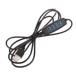 2 Amper 100 cm Fiş Üzerinden Dim Edilebilir Ucu Açık USB li Siyah Renk Erkek Güç Kablosu