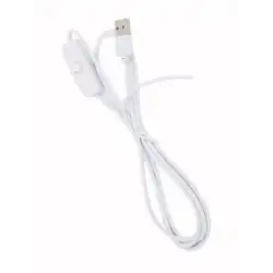 2 Amper 100 cm Switch li Ucu Açık USB li Beyaz Renk Erkek Güç Kablosu