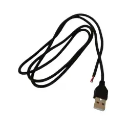 5 Volt 2 Amper 100 cm Ucu Açık USB li Siyah Renk Erkek Güç Kablosu
