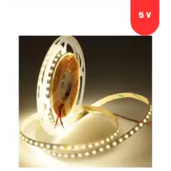 5 Volt 5 mm 2835 SMD 3000 K Günışığı İç Mekan 120 Ledli 5 Metre Şerit Led
