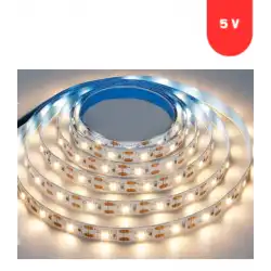 5 Volt 2835 SMD 3000 K Günışığı İç Mekan 60 Ledli 5 Metre Şerit Led