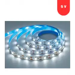 5 Volt 2835 SMD 6500 K Beyaz İç Mekan 60 Ledli 5 Metre Şerit Led