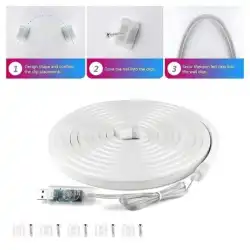 5V 10 Metre Usb Kitli IP65 IC-RGB Pixel Neon Şerit Led Bluetoothlu ve Uzaktan Kumandalı