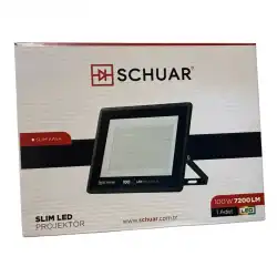 6 Adet Kampanyalı 100 Watt Siyah Slim Kasa 6500K Beyaz Işık IP65 Led Projektör