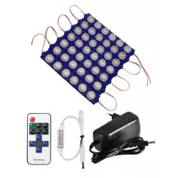 20 Adet 12 Volt 6 Watt 6 Lensli Mavi 3030 SMD Led Modül 12A Tek Renk RF Dimmer 3A Priz Tipi Adaptör Set