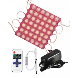 20 Adet 12 Volt 6 Watt 6 Lensli Pembe 3030 SMD Led Modül 12A Tek Renk RF Dimmer 3A Priz Tipi Adaptör Set