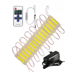 20 Adet 12 Volt 2 Watt 6500K Beyaz Cob Led Modül 12A Tek Renk RF Dimmer 2A Priz Tipi Adaptör Set