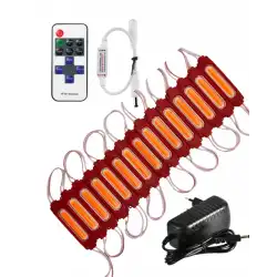 20 Adet 24 Volt 2 Watt Kırmızı Cob Led Modül 12A Tek Renk RF Dimmer 2A Priz Tipi Adaptör Set