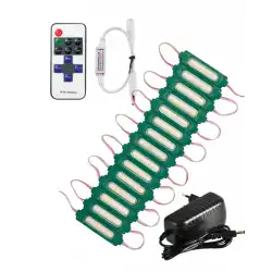 20 Adet 12 Volt 2 Watt Yeşil Cob Led Modül 12A Tek Renk RF Dimmer 2A Priz Tipi Adaptör Set