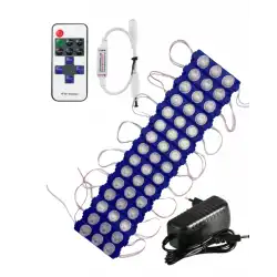 20 Adet 12 Volt 3 Watt 3 Lens Mavi 3030 Led Modül 12A Tek Renk RF Dimmer 3A Priz Tipi Adaptör Set