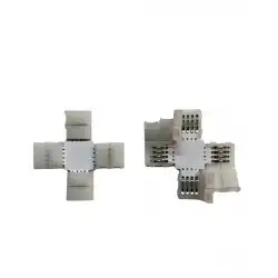 8 mm RGB Şerit X Birleştirme Aparatı Lehimsiz 4 Pin 10 Adet