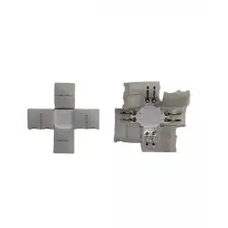 8 mm Tek Renk Şerit X Birleştirme Aparatı Lehimsiz 2 Pin 10 Adet