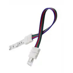 RGB Şerit Led Hızlı Konnektör 15 cm Kablolu 4 Pin Lehimsiz İki Yönlü 10 Adet