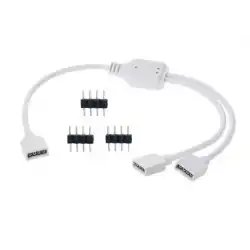 Rgb Şerit Led İkili Pin 1 Giriş 2 Çıkış Ara Bağlantılı Çoğaltıcı ve İğne