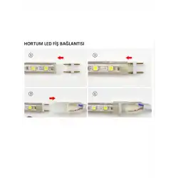 Tek Renk Hortum Led Fiş 220 V Güç Kablosu 2 Pin