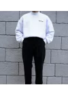 Waybstreetwear Oversize Boğazlı Sweatshirt Beyaz