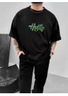 Hustle Extra Oversize Siyah Tshirt