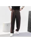 Kahverengi Baggy Kumaş Pantolon