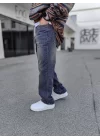 Relax Fit Baggy Eskitme Lacivert Jean