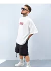 Savage Beyaz Boğazlı Extra Oversize Tshirt