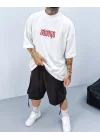 Savage Beyaz Boğazlı Extra Oversize Tshirt