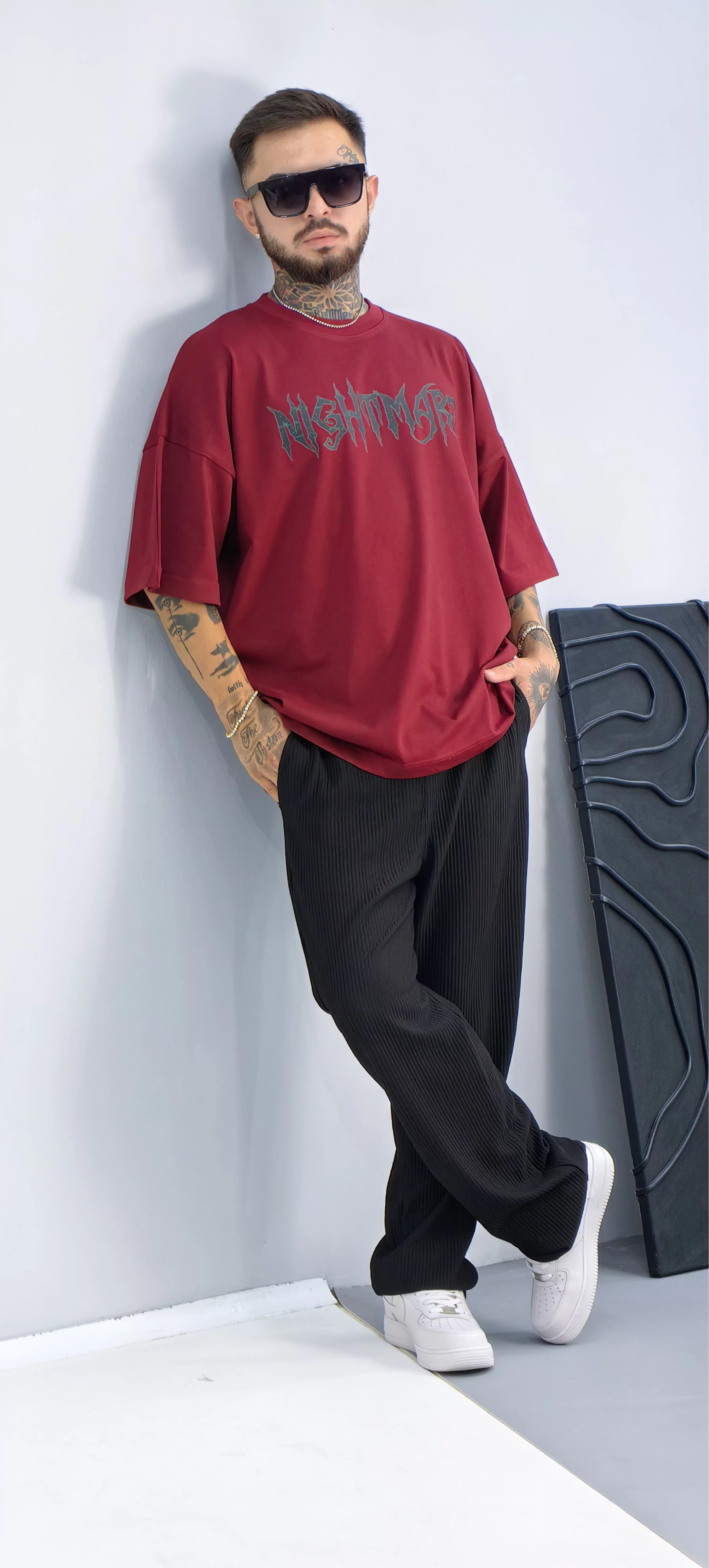 Nightmare Bordo Extra Oversize Tshirt