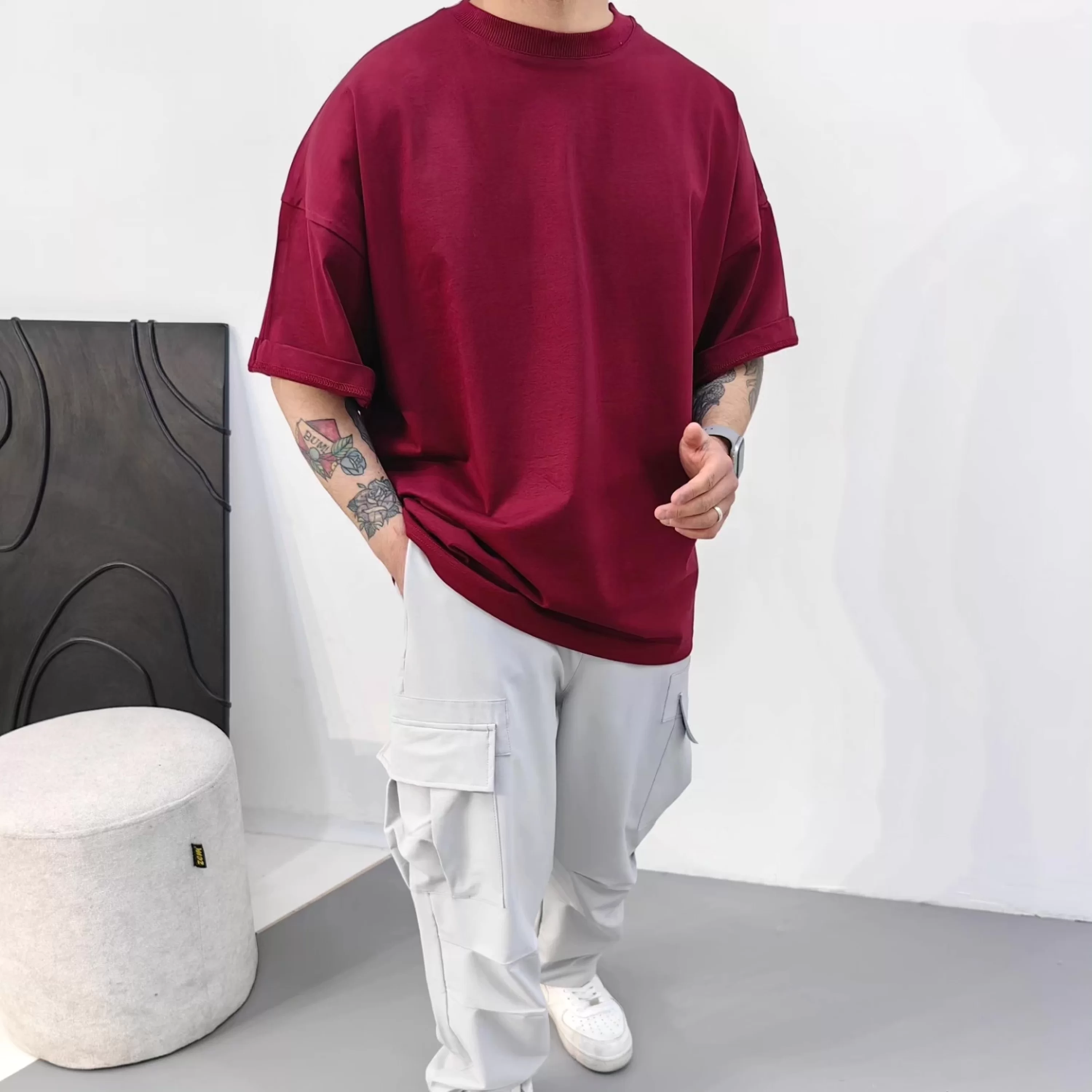 Bordo Basic Extra Oversize Tshirt