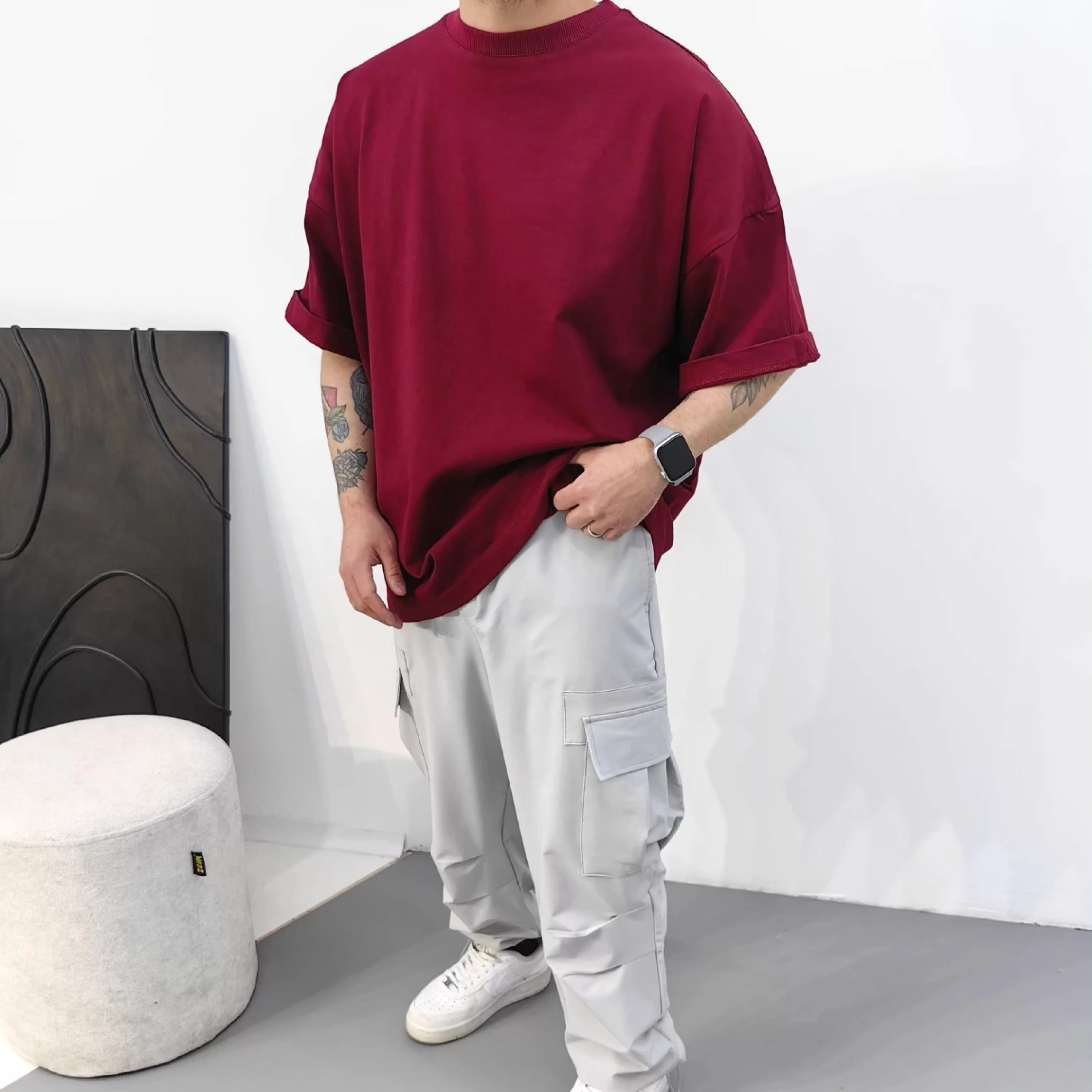 Bordo Basic Extra Oversize Tshirt