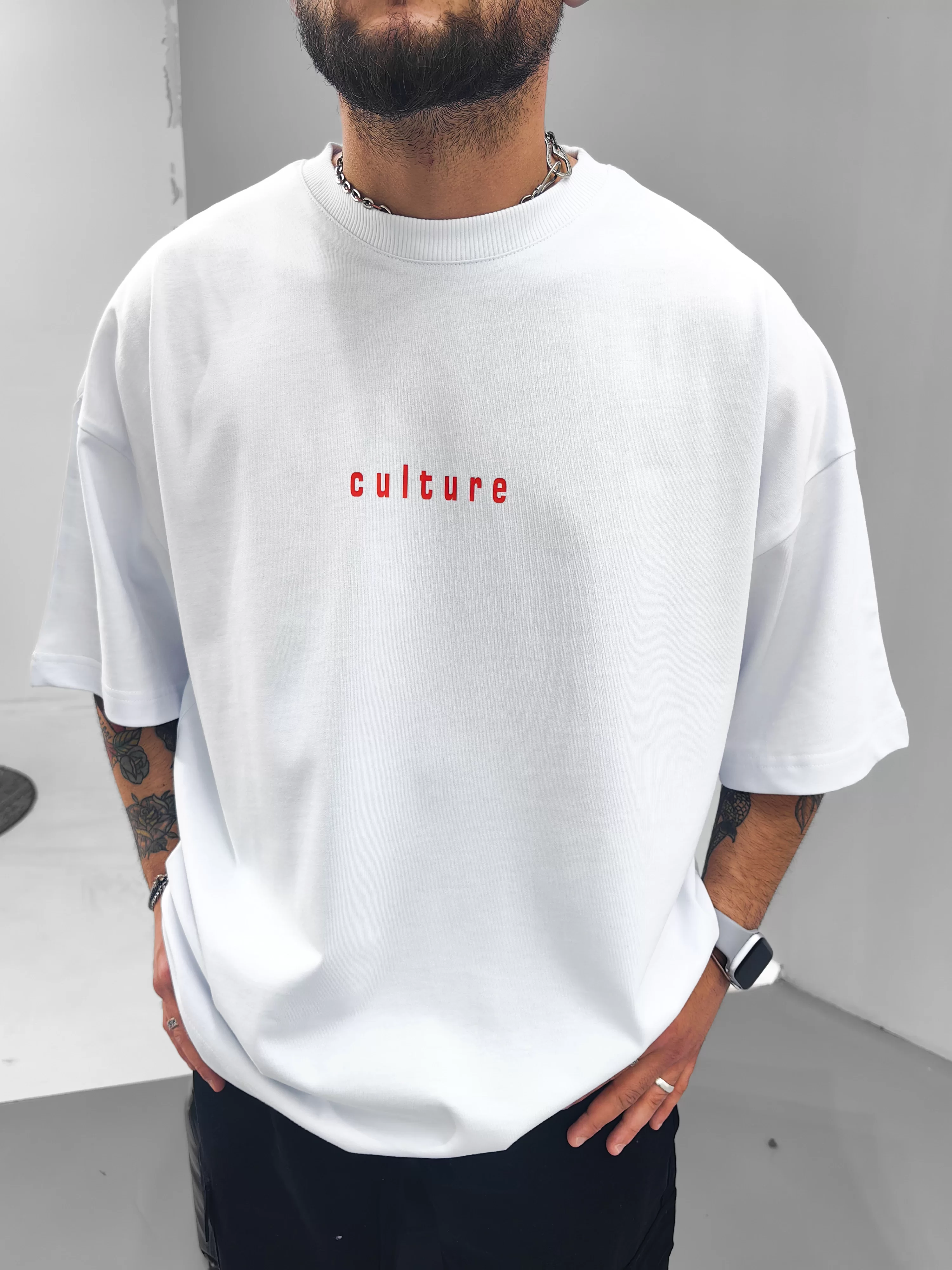 Culture Extra Oversize Beyaz Tshirt