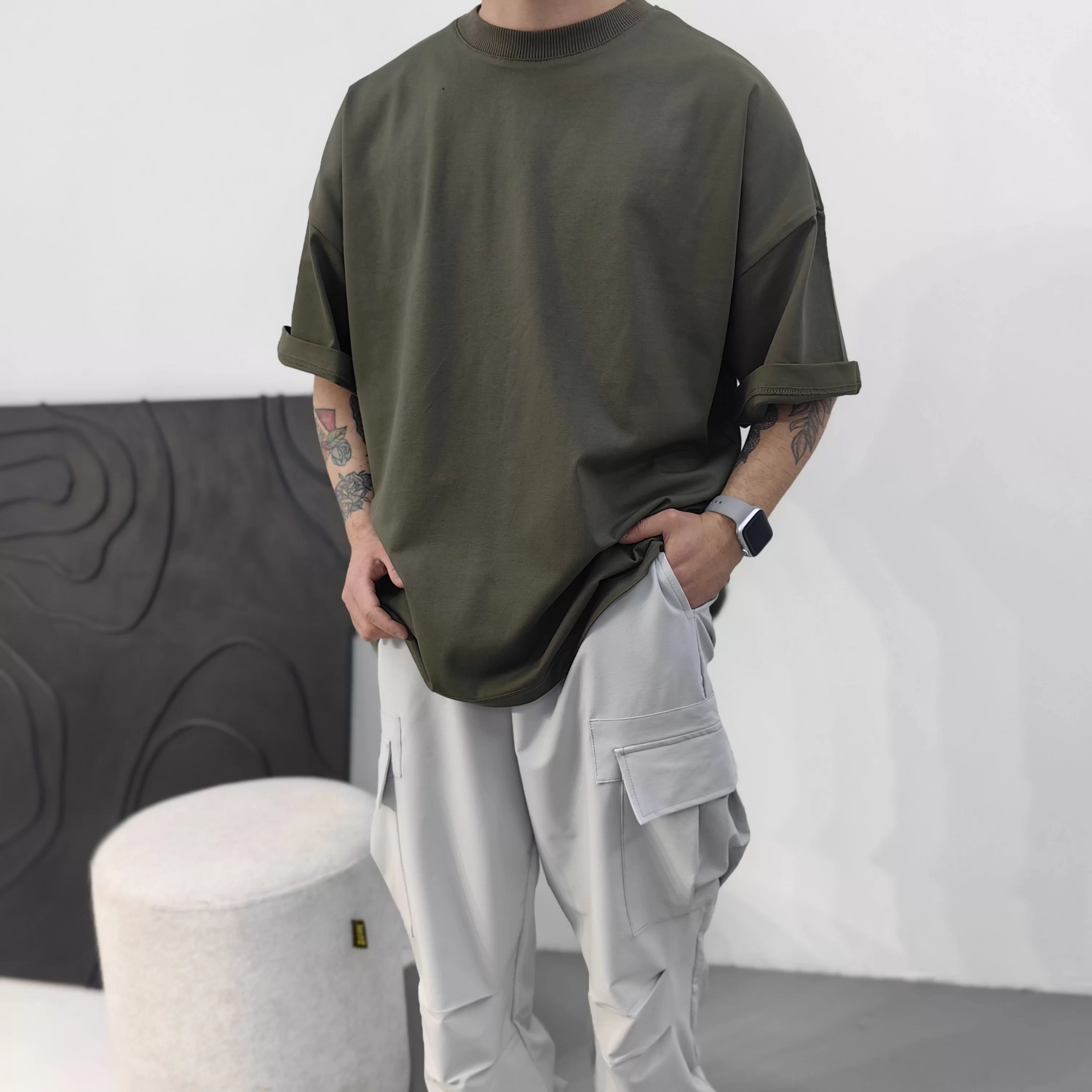 Haki Basic Extra Oversize Tshirt