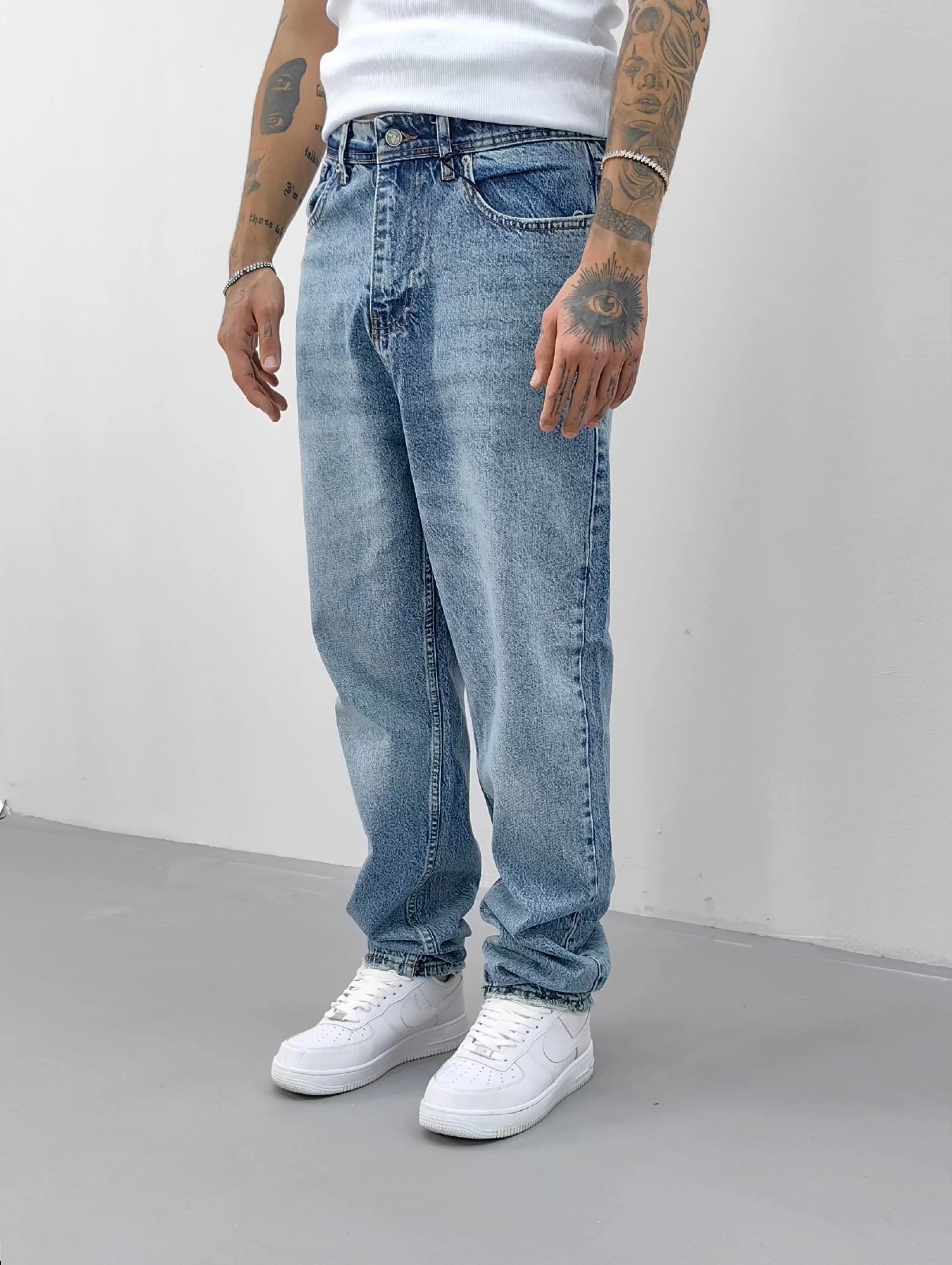 Mavi Baggy Jean Premium Kalite