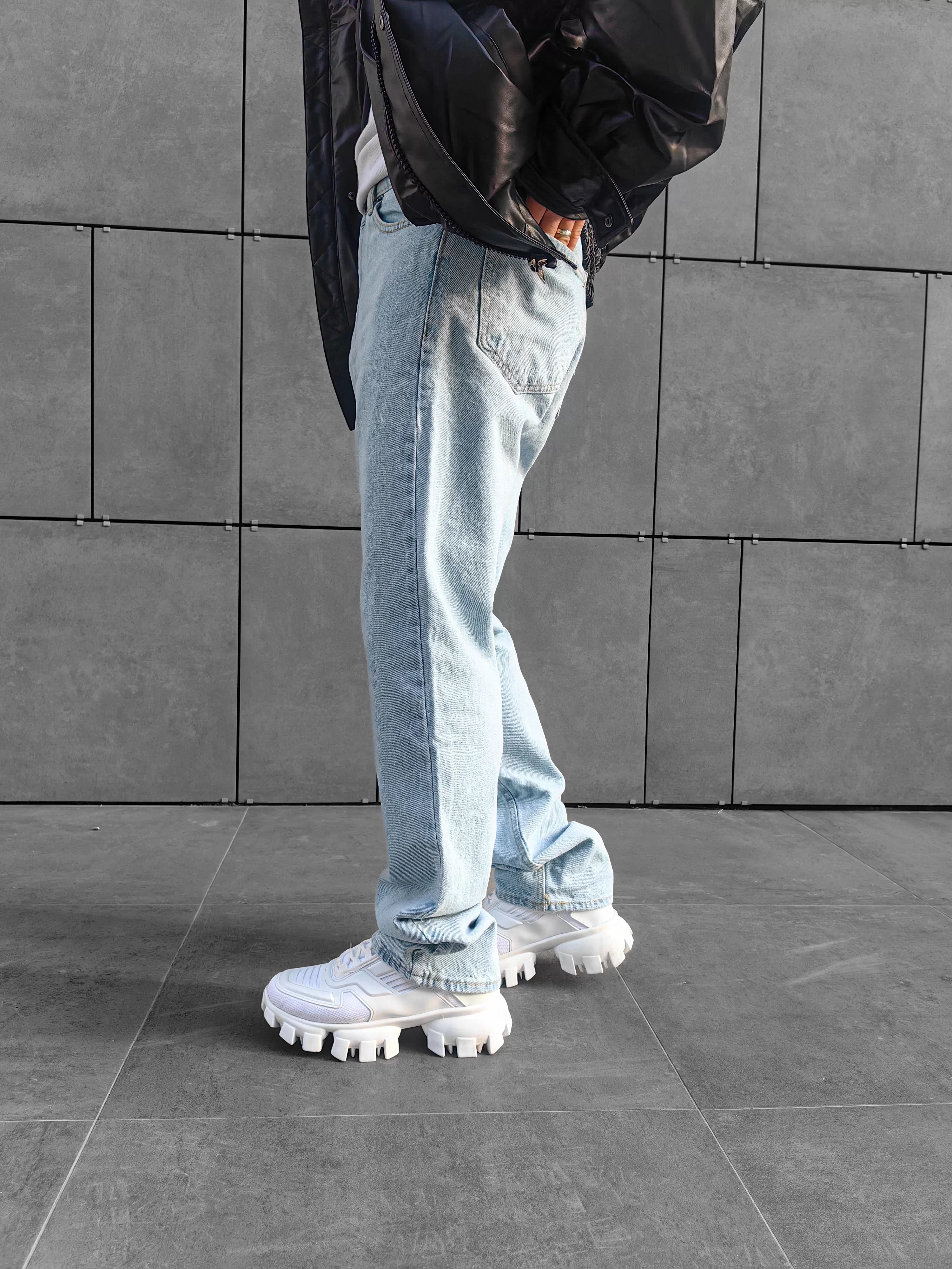 Relax Fit Baggy Buz Mavi Jean