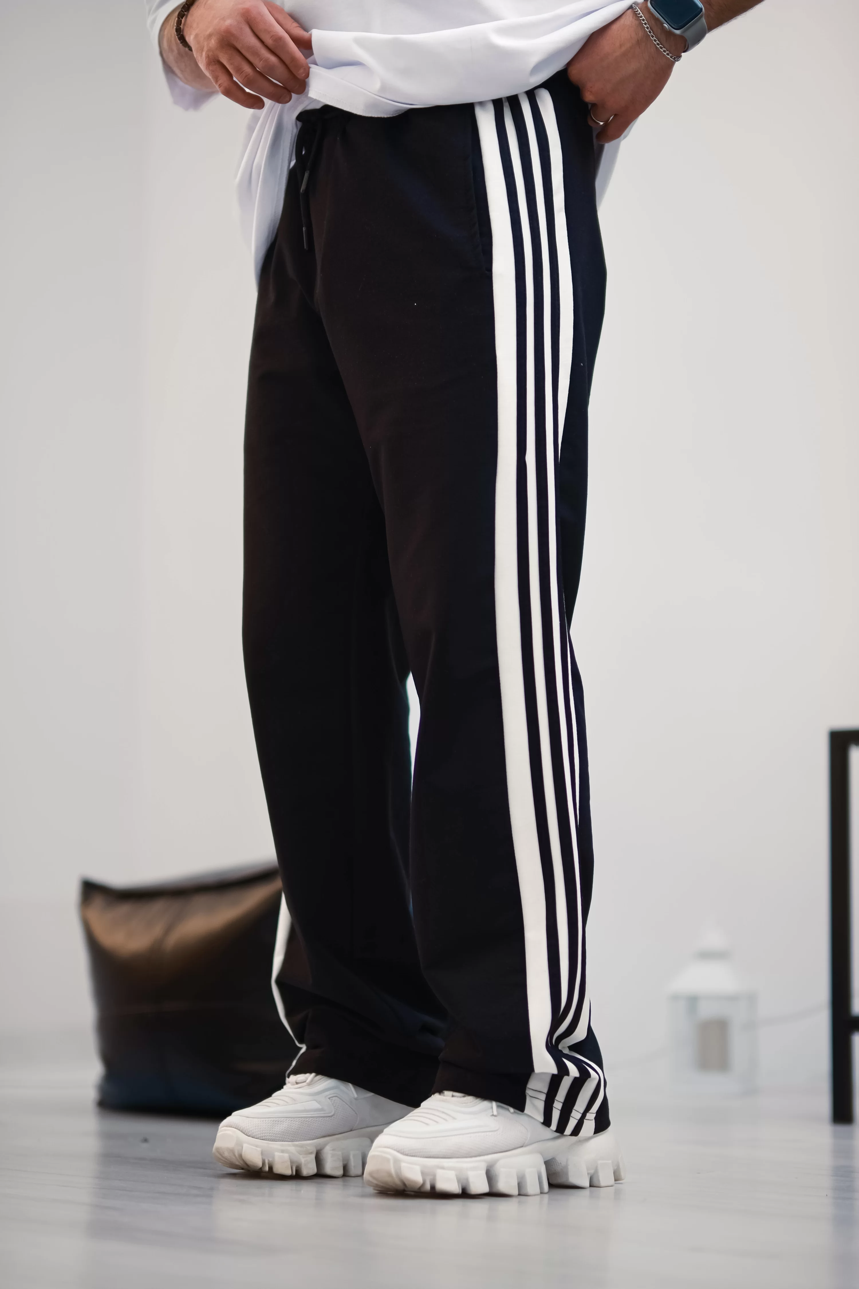 Siyah Şeritli Baggy Eşofman