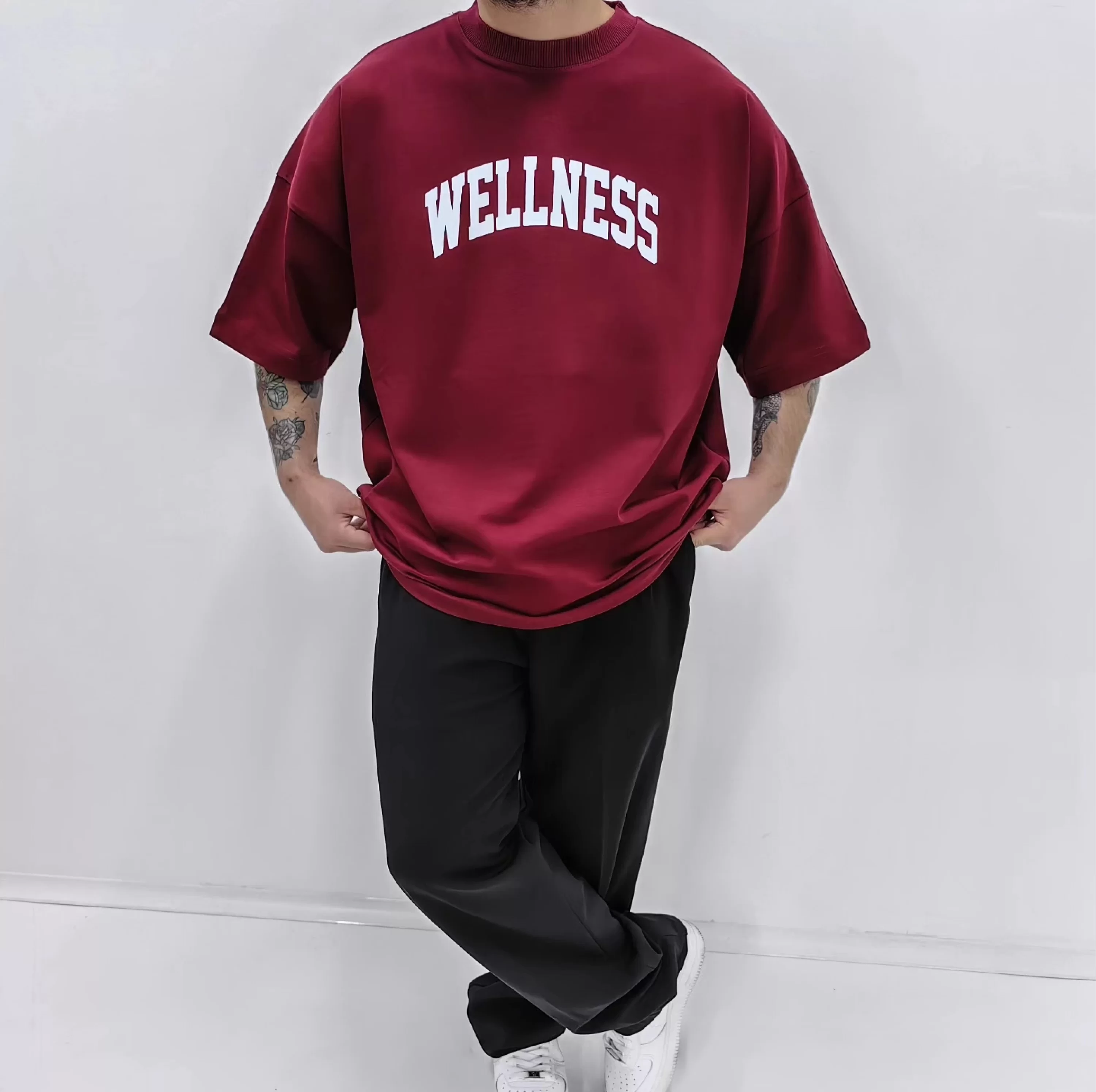 Wellness Bordo Extra Oversize Tshirt