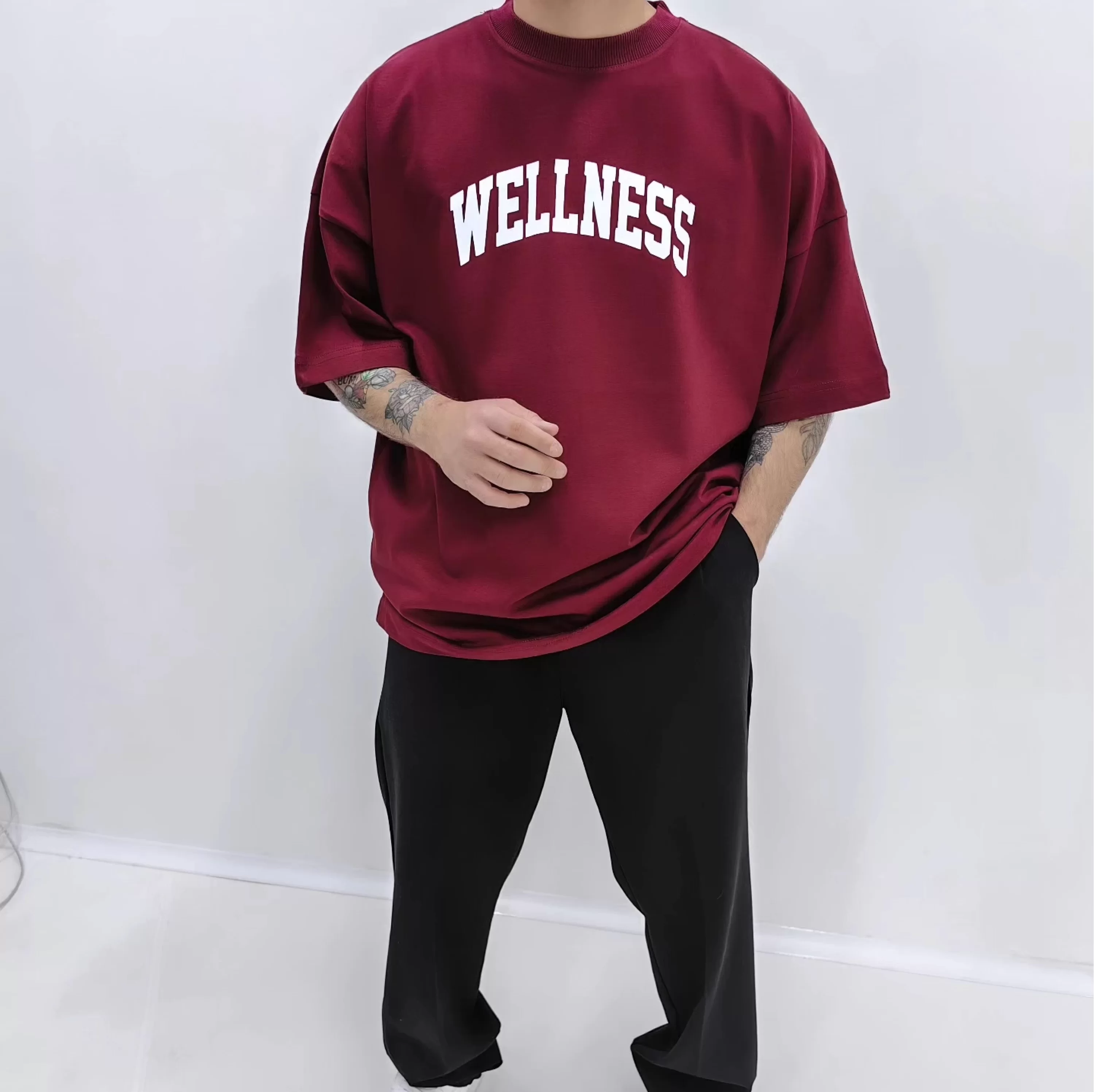 Wellness Bordo Extra Oversize Tshirt