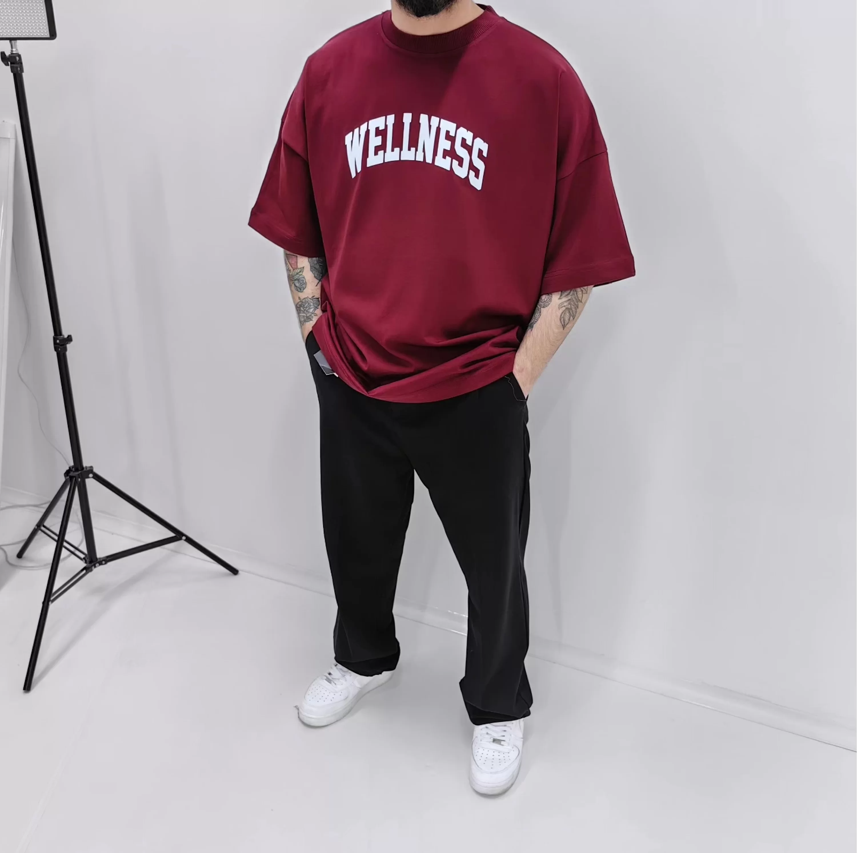 Wellness Bordo Extra Oversize Tshirt