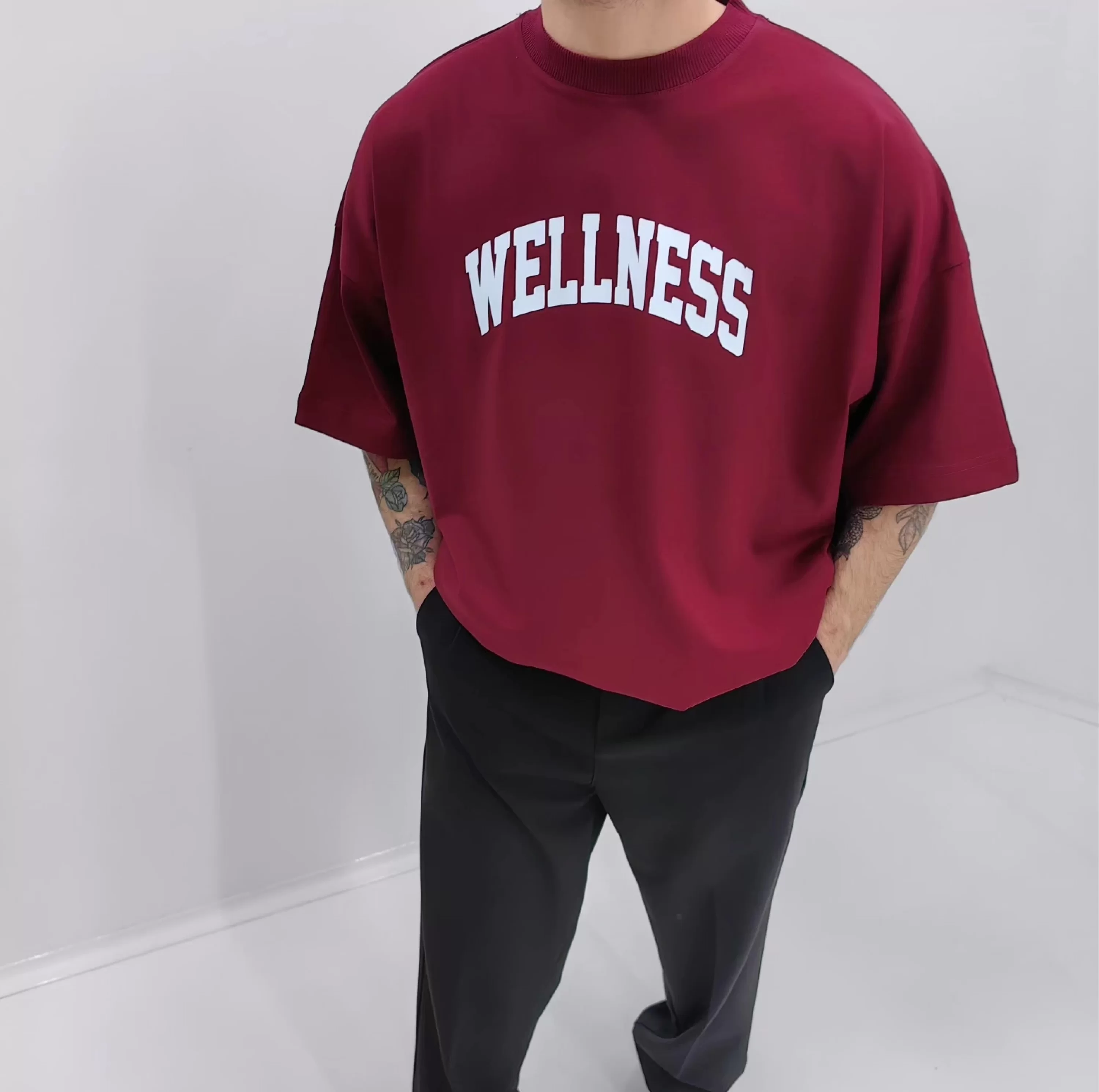 Wellness Bordo Extra Oversize Tshirt