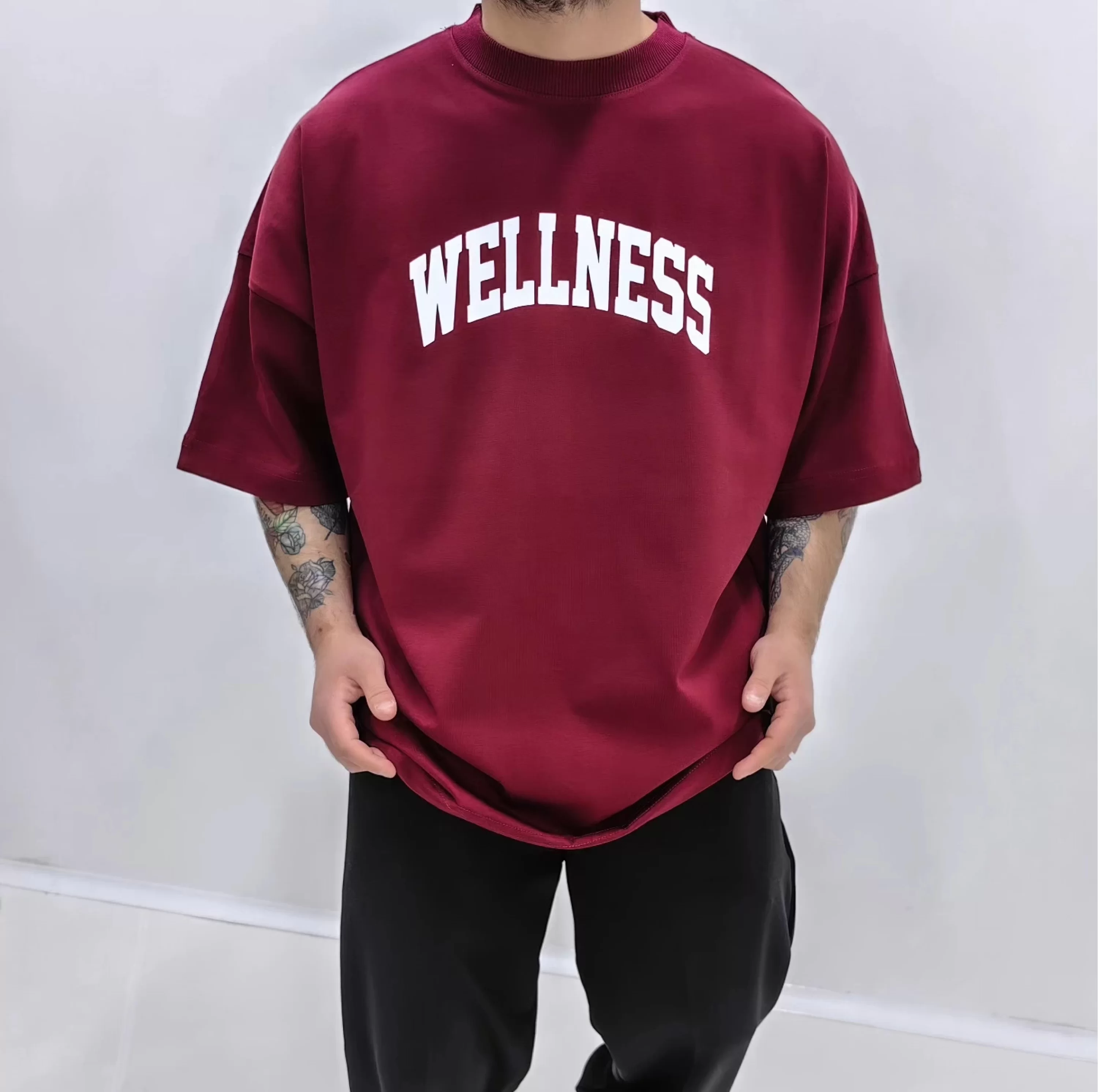 Wellness Bordo Extra Oversize Tshirt