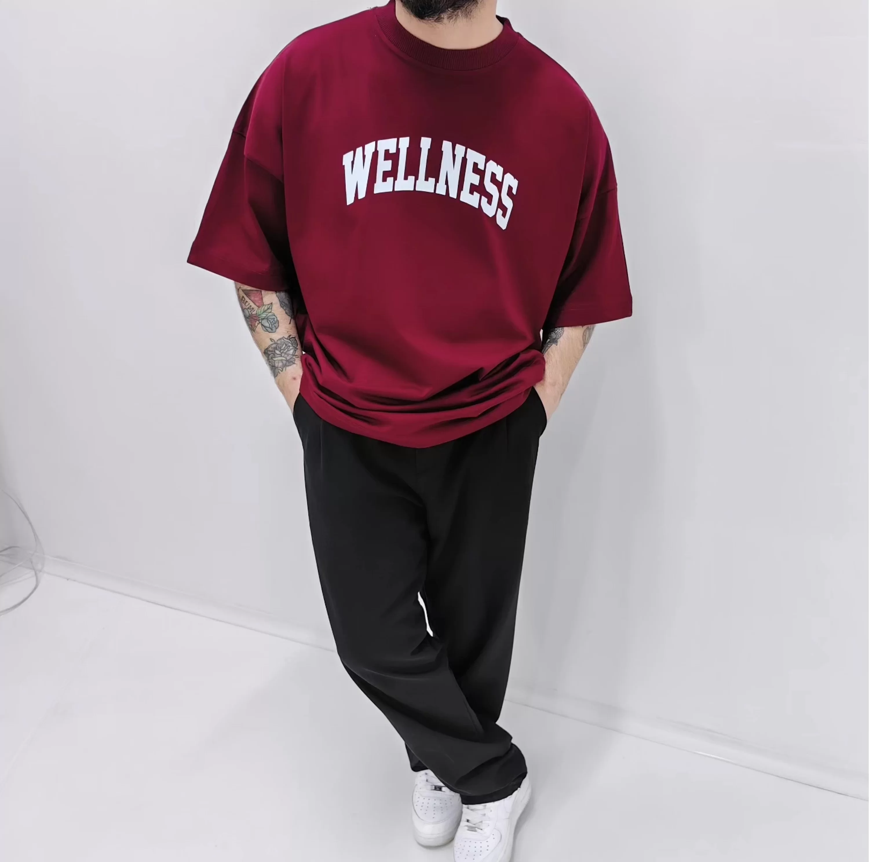 Wellness Bordo Extra Oversize Tshirt