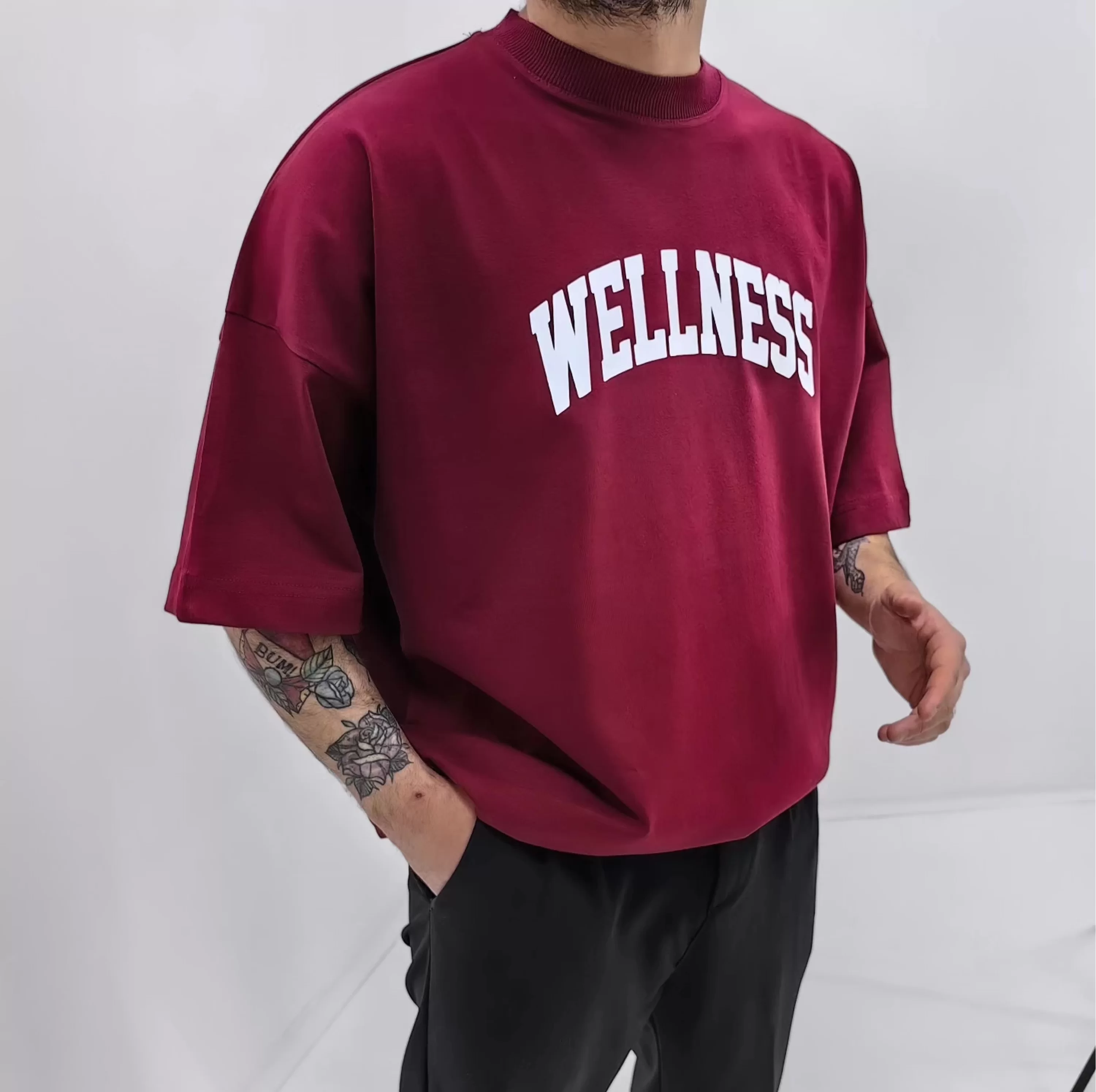 Wellness Bordo Extra Oversize Tshirt