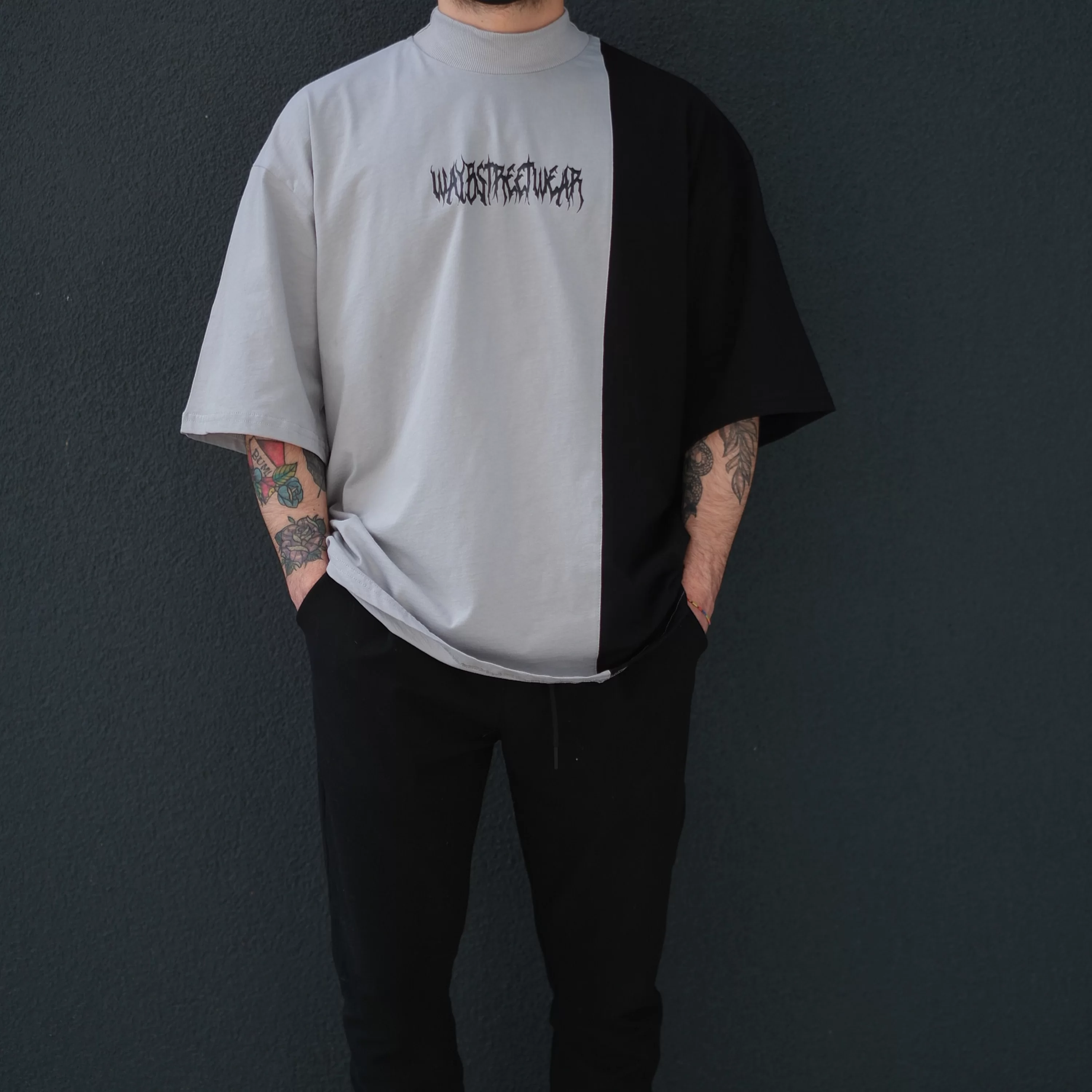 Waybstreetwear Boğazlı Ekstra Oversize Tshirt