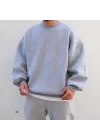 Gri Basic American Oversize Sweatshirt