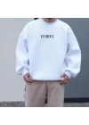 Vetements Beyaz Premium Kalıp Oversize Sweatshirt