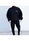 Waybstreetwear Oversize Boğazlı Sweatshirt Siyah