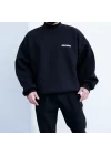Waybstreetwear Oversize Boğazlı Sweatshirt Siyah