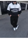 Canada Siyah/Beyaz Yaka Detaylı Oversize Sweatshirt